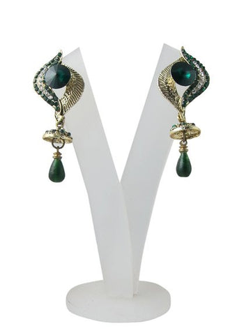 Bollywood Gift Dangling Earring Gold Tone Stone Dangle Drop Earrings - mogulinteriordesigns