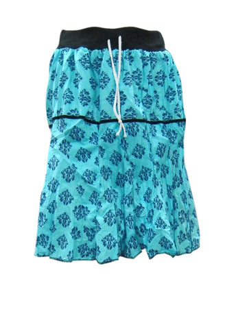 Beach Wear Skirt Cotton Blue Floral Printed Hippie Gypsy Mini Skirts - mogulinteriordesigns - 1