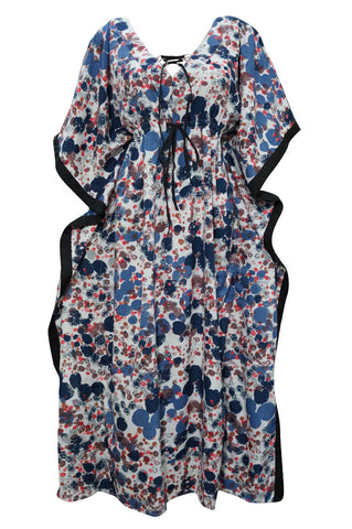 Boho Kaftan Printed Dress Long Caftan Tunic Multicolored Beach Coverup L - mogulinteriordesigns - 1