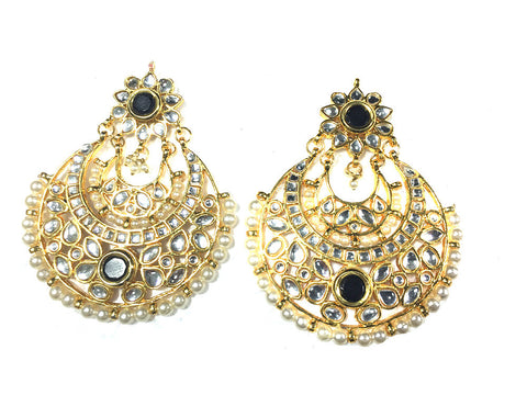Dangle Earrings- Gold Tone Ethnic Earring Set Bollywood Style Indian Jewelry - mogulinteriordesigns