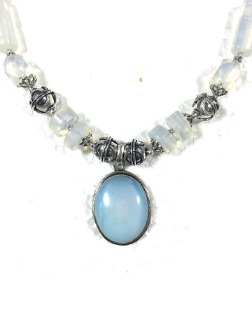 Mogul Opal Necklace SET Handcrafted Earth Jewelry 'Moonlight Passion' - mogulinteriordesigns - 1