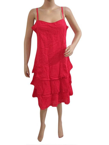 Bohemian Dress Red Embroidered Spaghetti Strap Maxi Dresses for Women - mogulinteriordesigns - 1