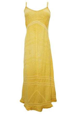 Women's Strap Dress Boho Long Maxi Dresses Yellow Boho Chic Medium - mogulinteriordesigns - 1