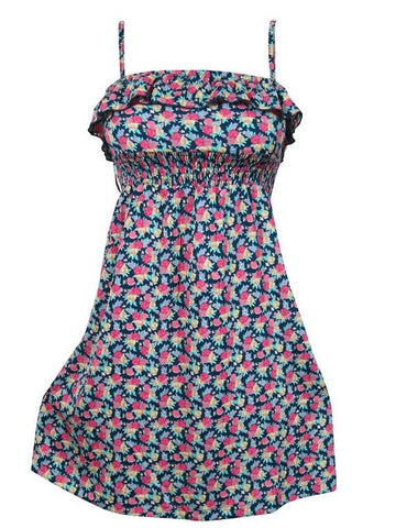 Beach Dresses Women's Cotton Smocked Waist Spaghetti Strap Boho Dress (Chest:26"-34") - mogulinteriordesigns - 1