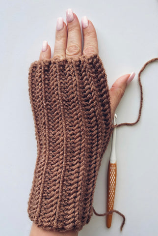 how to croche knit look mittens