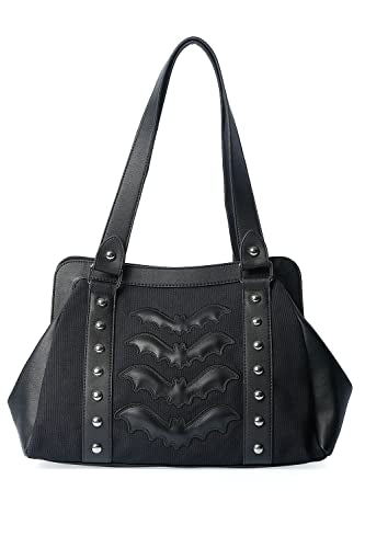 Narcissa Skull Raven & Roses Black Vinyl Large Gothic Messenger Bag - Gothic  & Alternative Bags