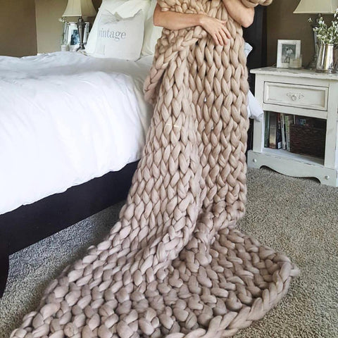 becozi chunky knit king size blanket blush spring 