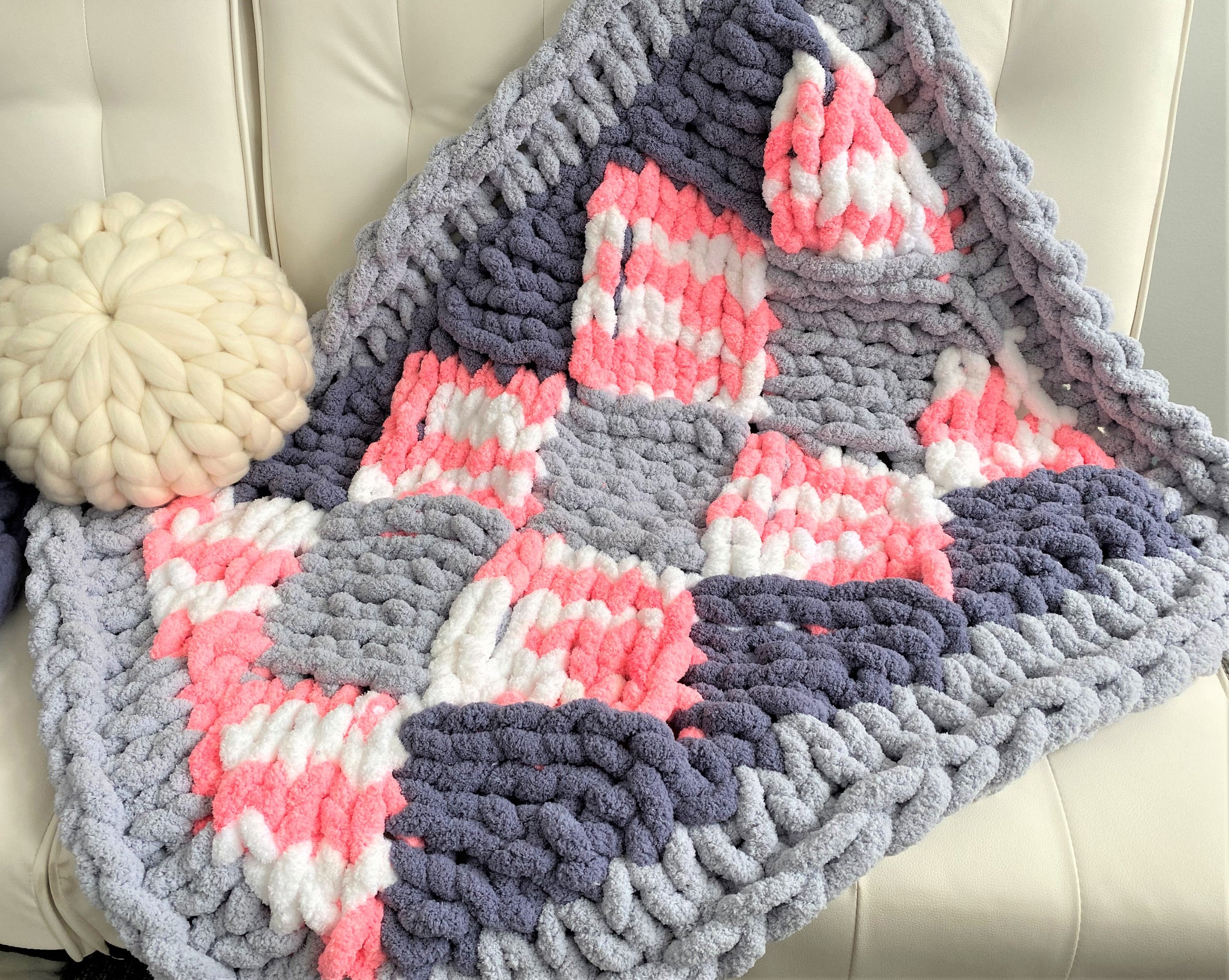 chenille chunky yarn blanket pattern