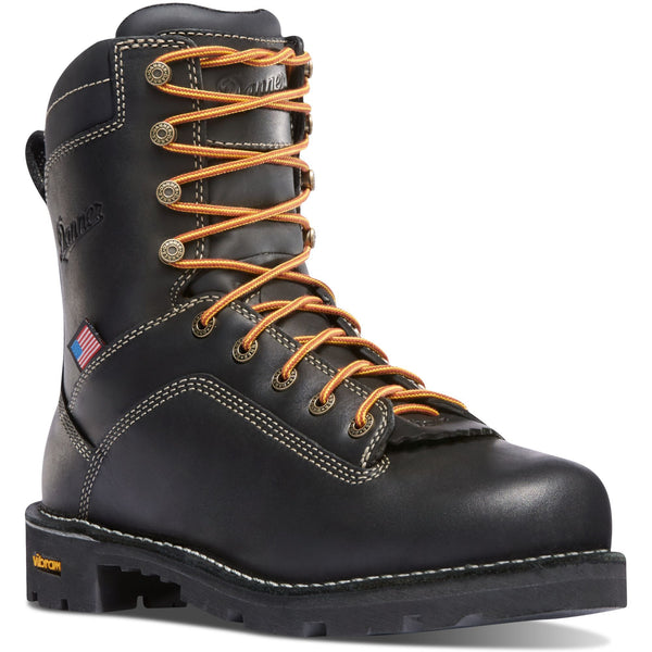 Danner Men's Quarry USA Made 8" Alloy Toe WP Work Boot - Black - 17311 7 / Medium / Black - Overlook Boots