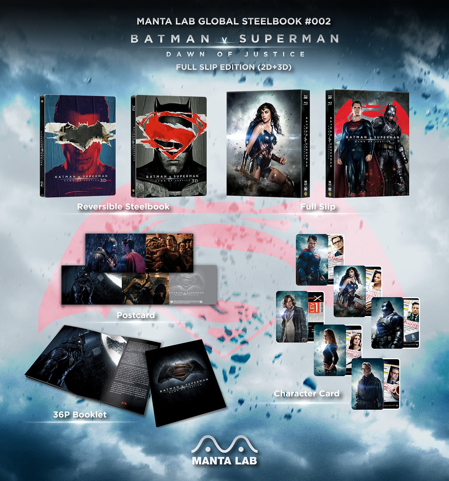 MG#2] BATMAN V SUPERMAN: DAWN OF JUSTICE STEELBOOK (FULL SLIP)(2D+3D) -  Manta Lab