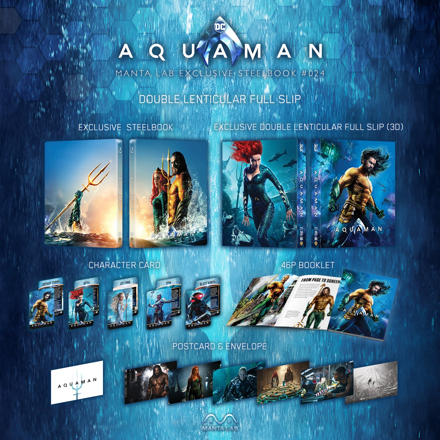 [ME#24] Aquaman Steelbook (Double Lenticular Full Slip)(2D 3D)
