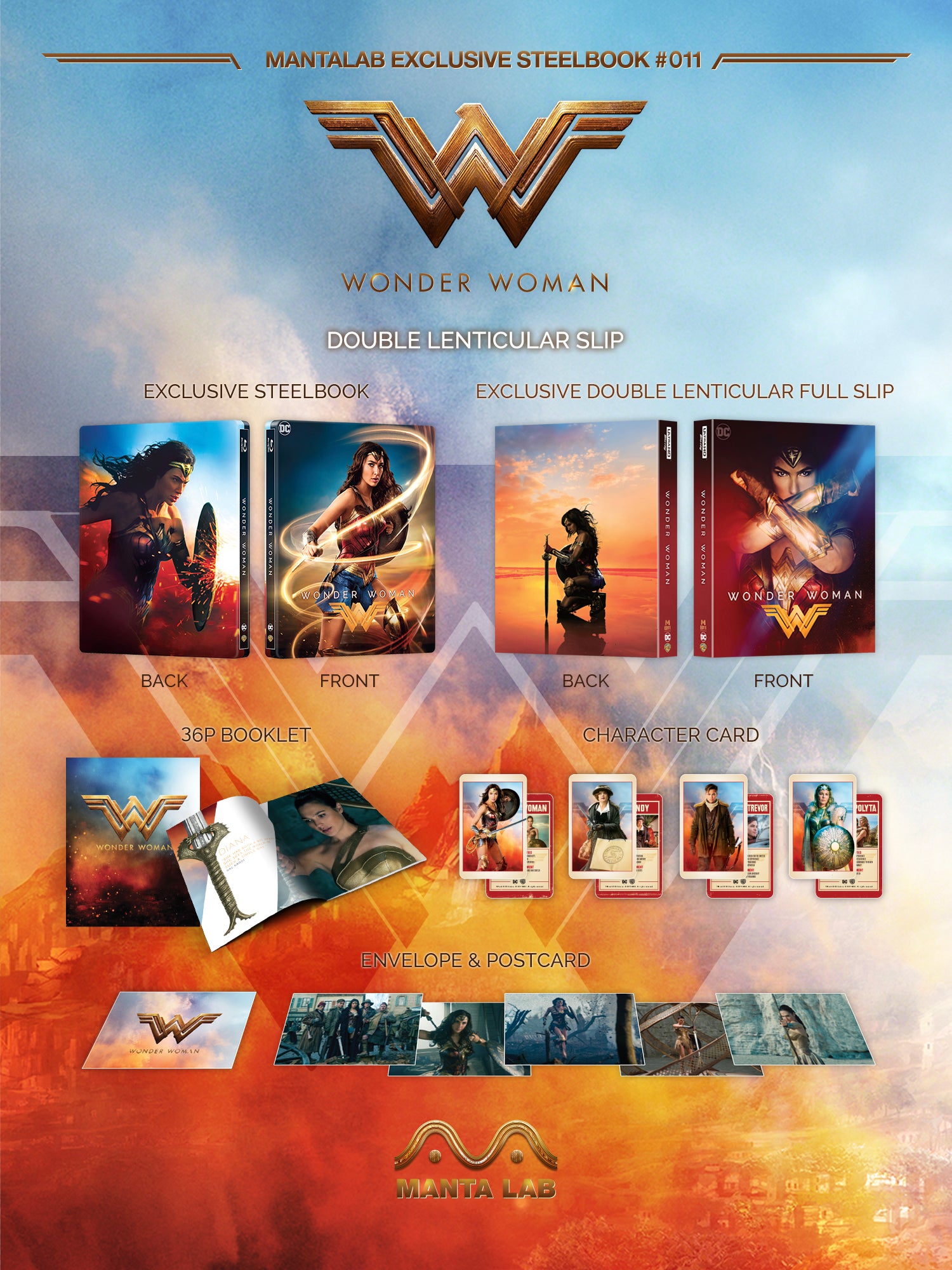 [ME#11] WONDER WOMAN STEELBOOK (DOUBLE LENTICULAR FULL SLIP)(2D 4KUHD)