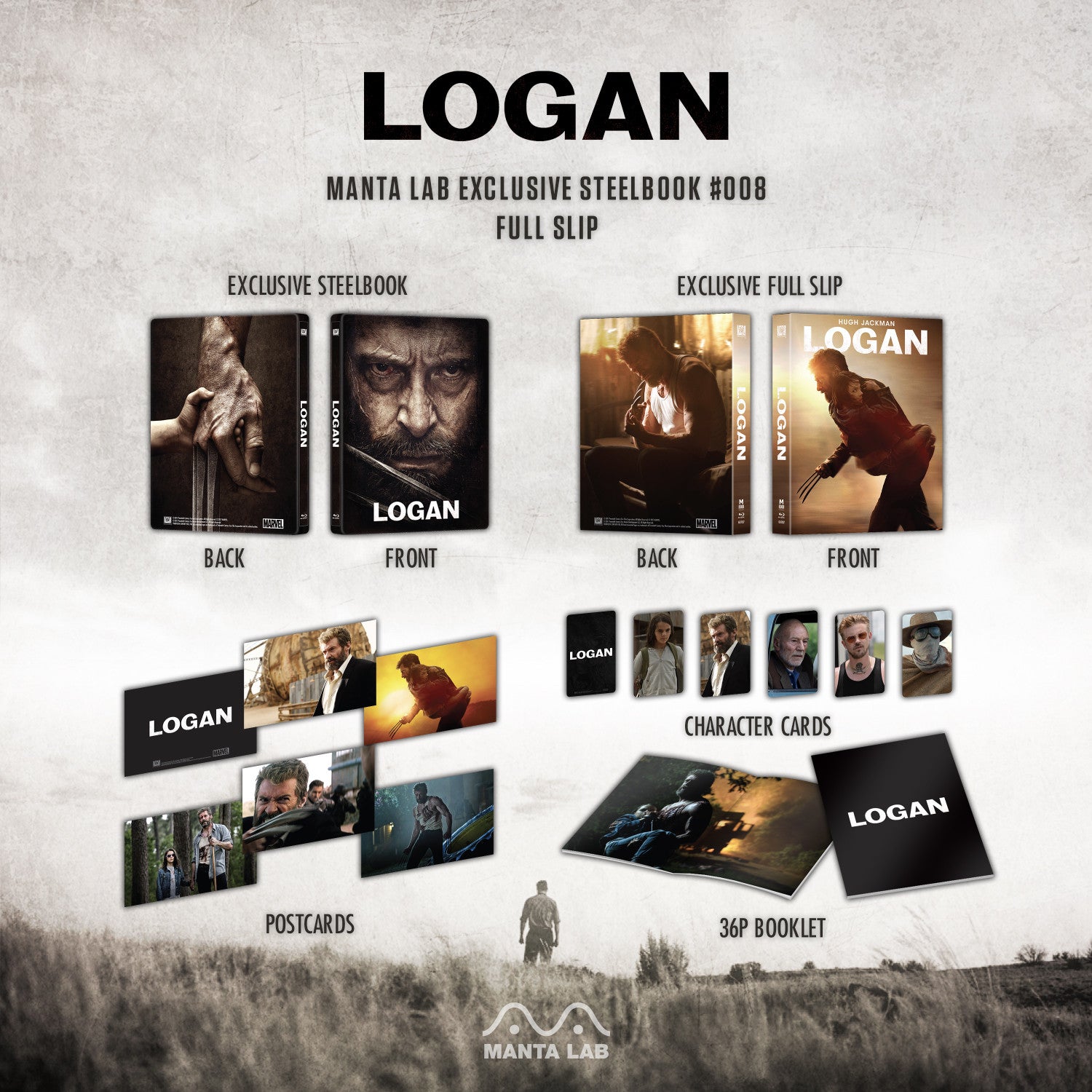 [ME#8] Logan Steelbook (Full Slip)(2Disc)(Theatrical   Noir Edition)