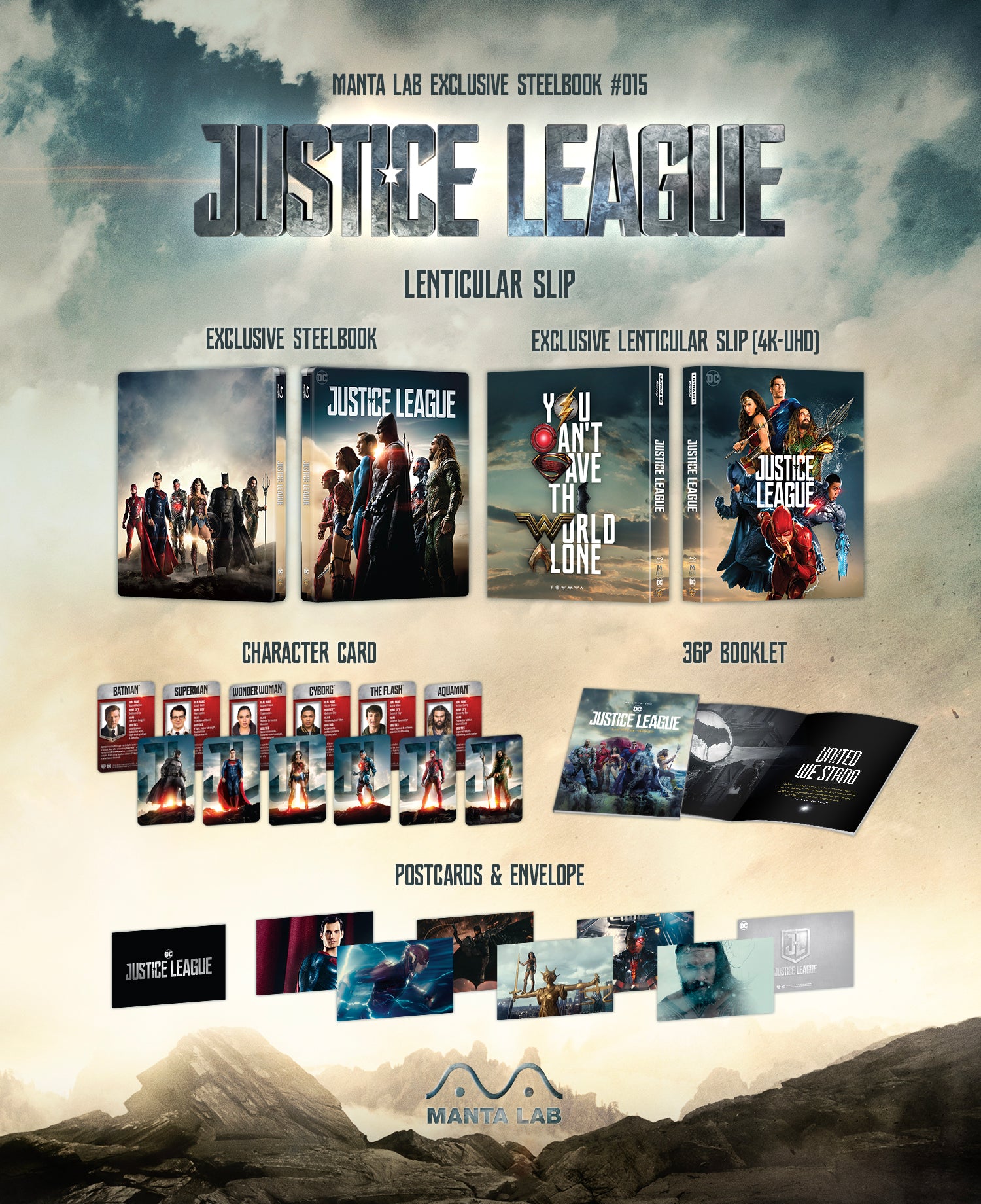 [ME#15] Justice League Steelbook (Lenticular Full Slip)(2D 4KUHD)