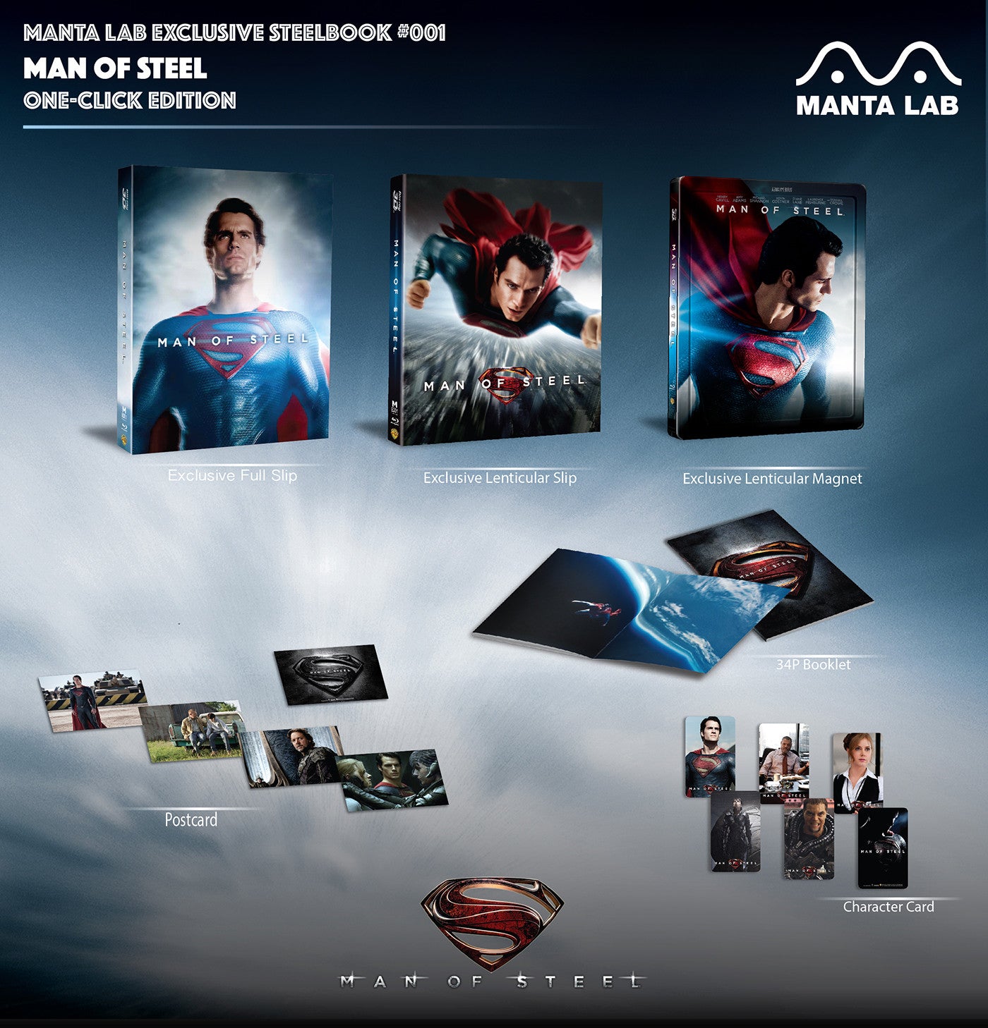 [ME#1] MAN OF STEEL(2D 3D) STEELBOOK (One-Click)