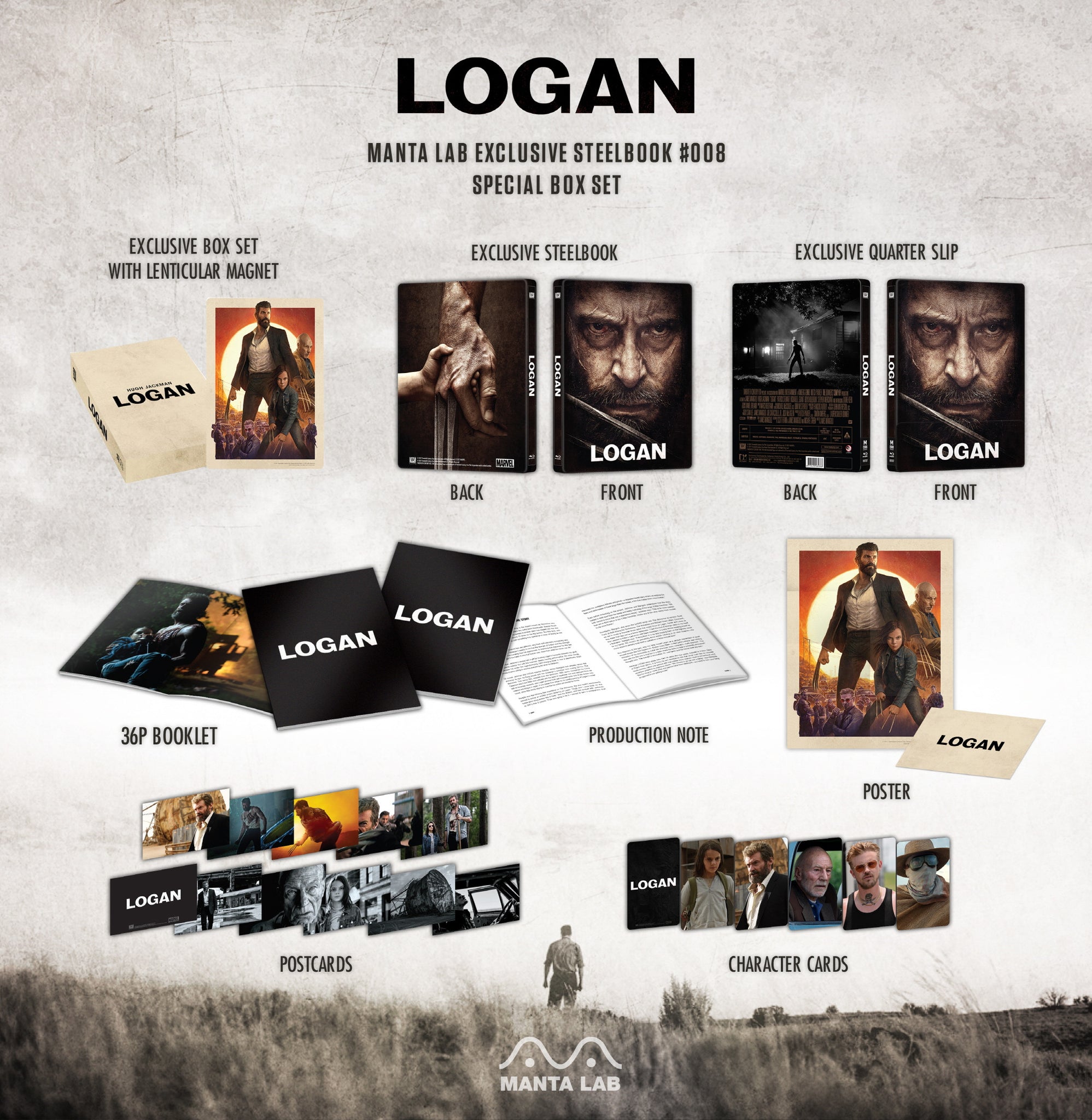 [ME#8] Logan Steelbook (Special Box Set)(2Disc)(Theatrical   Noir Edition)