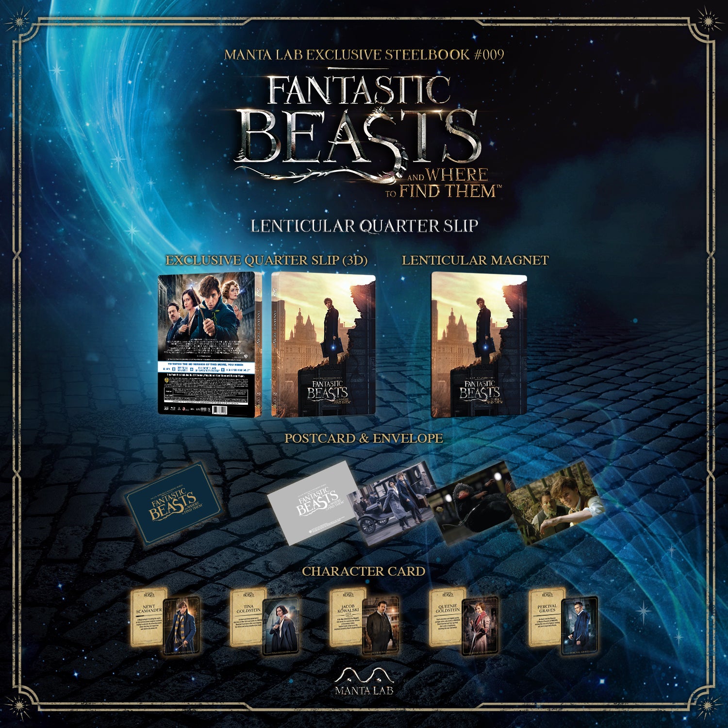 [ME#9] Fantastic Beast Steelbook (Lenticular Quarter Slip)(2D 3D)