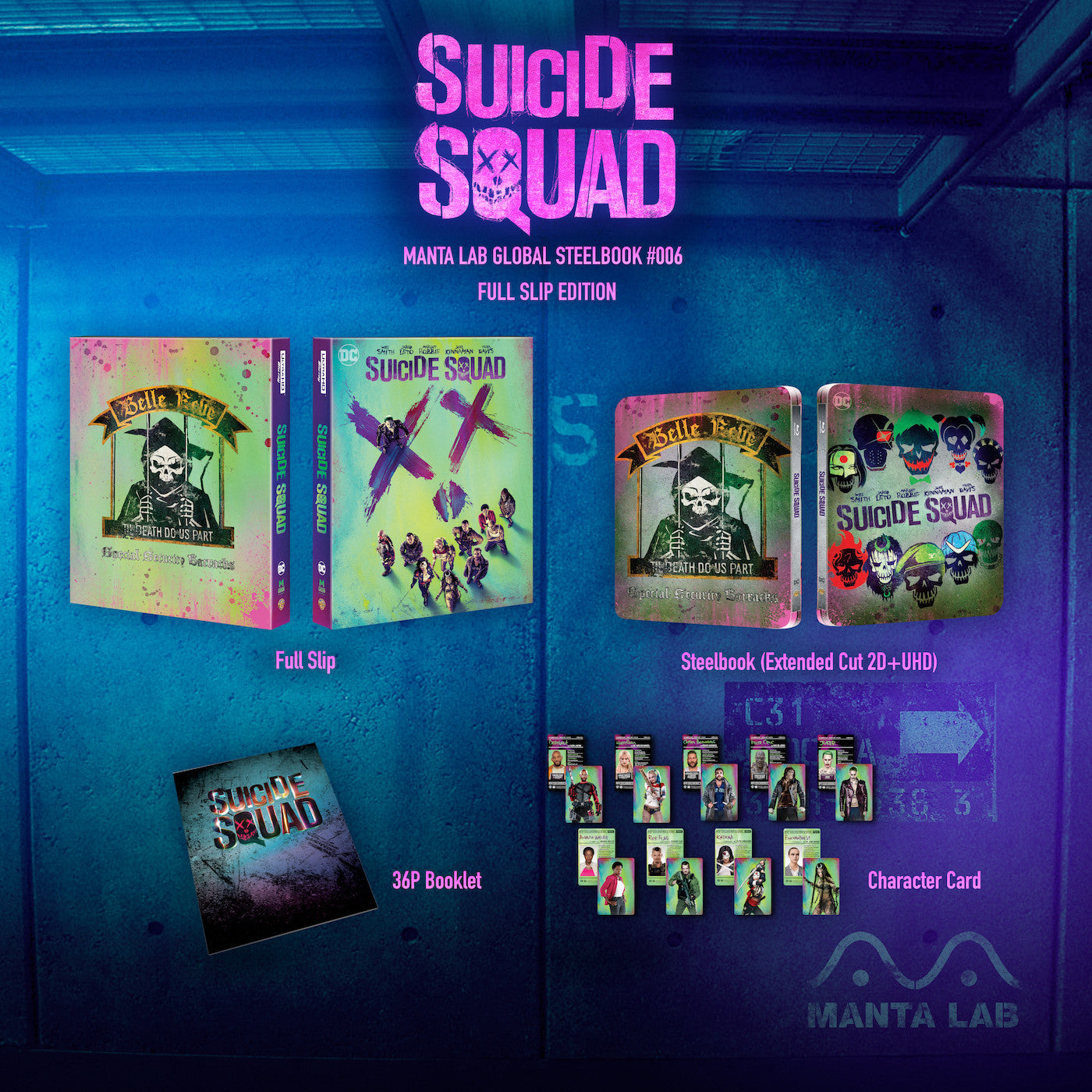 [MG#6] Suicide Squad Steelbook (Extended Cut 2D UHD) (Full Slip)