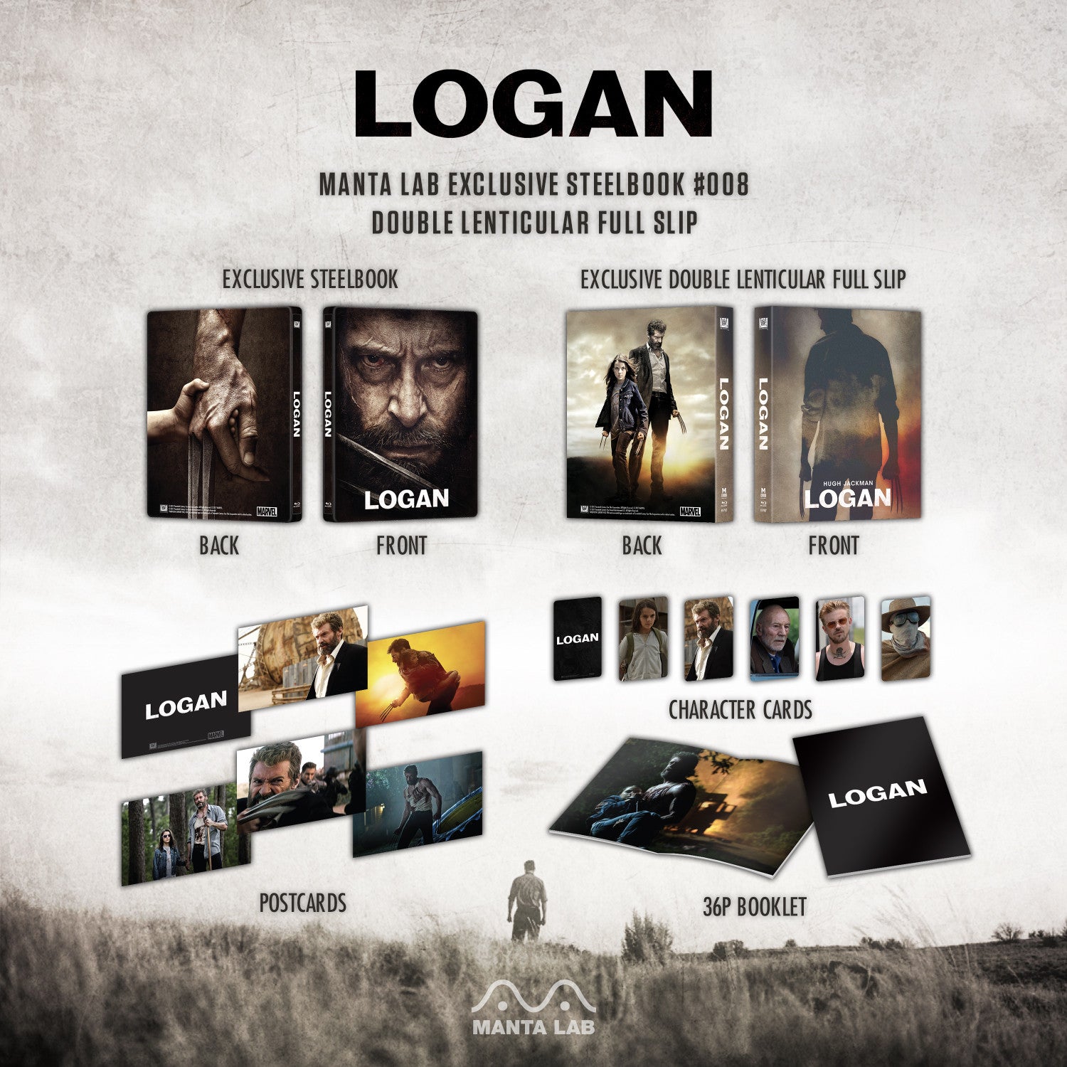 [ME#8] Logan Steelbook (Double Lenticular Full Slip)(2Disc)(Theatrical Noir Edition)