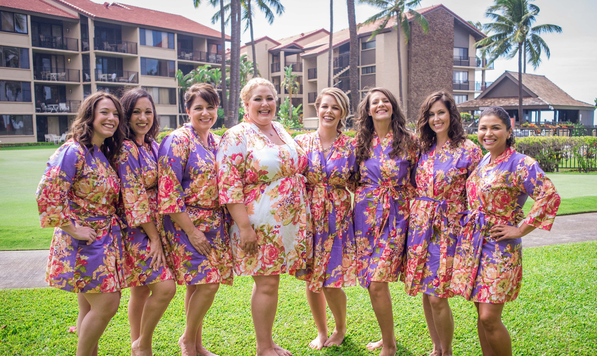 Size Bridesmaid robes Floral robe aaberi