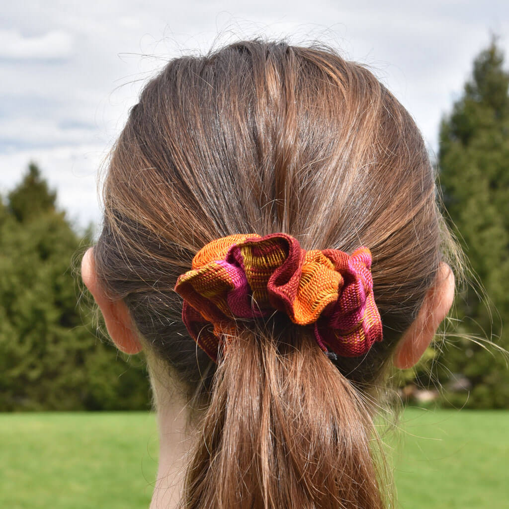 Green Hair Scrunchie Fair Trade Mayamam Weavers