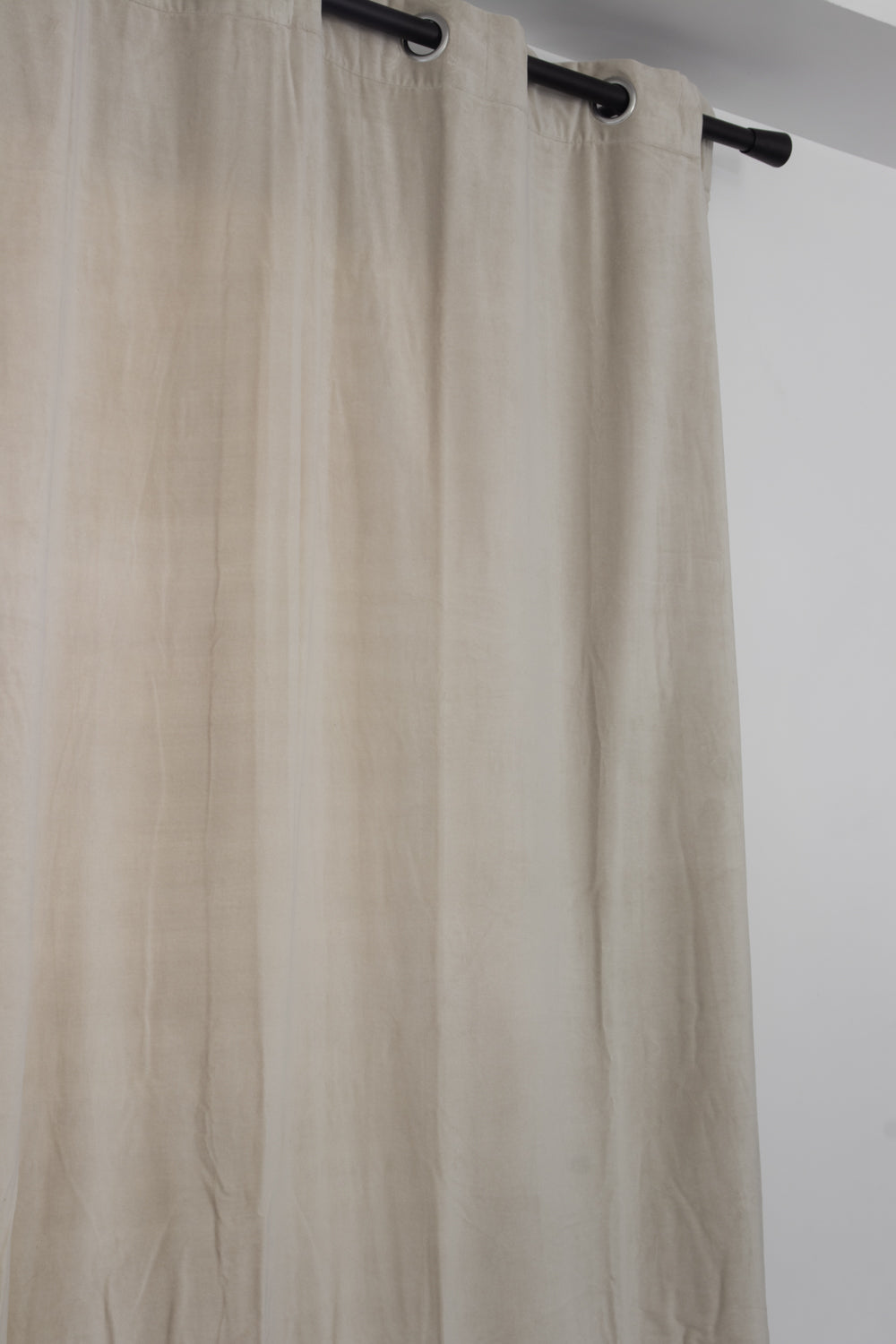 Rideaux en velours de coton doublés Elise 140x280 cm - Vivaraise, Grege