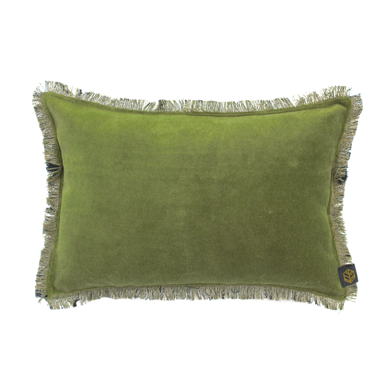 Coussin mini en velours Delhi 30x20 cm - Harmony Haomy, Olive