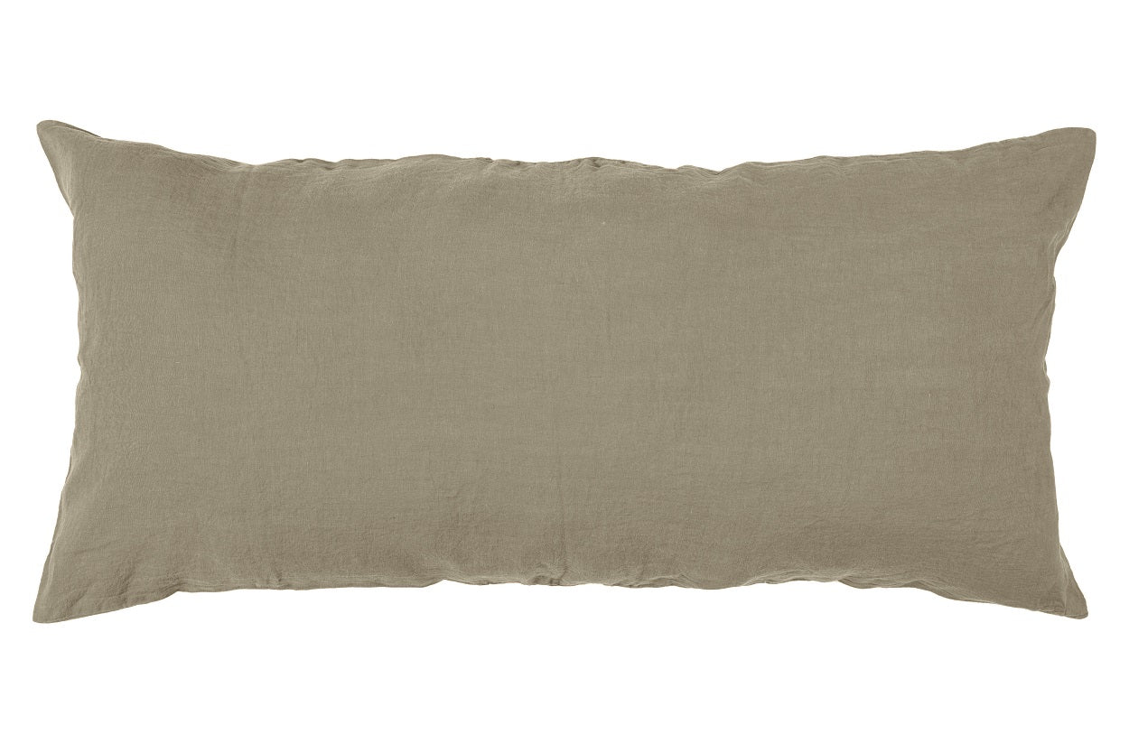 Housse de coussin en lin Giant Viti 55x110 cm Harmony Haomy, Kaki