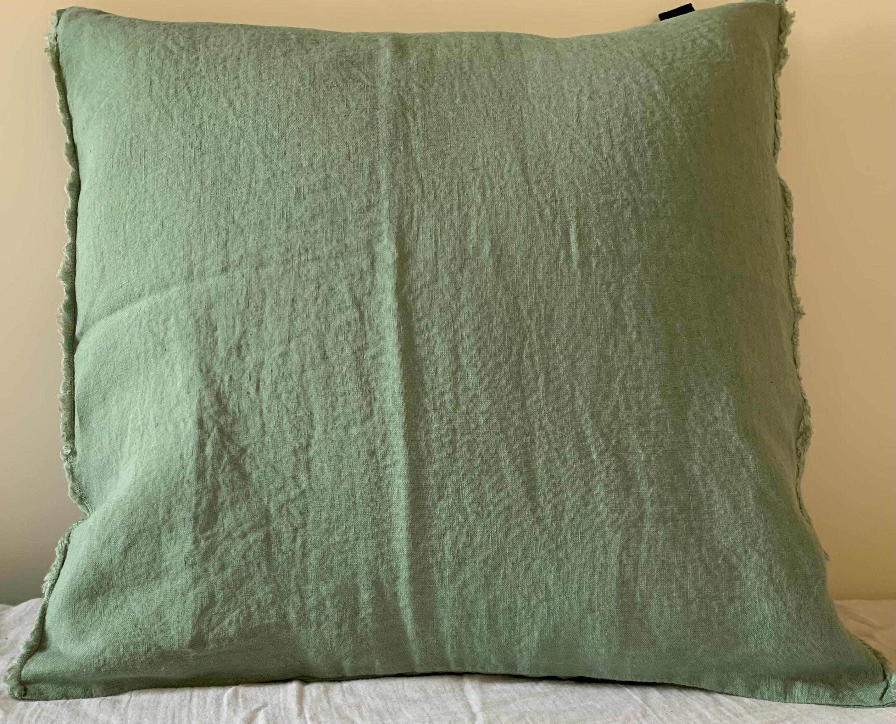 Housse de coussin en lin carrée Viti 45x45 cm - Harmony Haomy, Celadon (Vert)