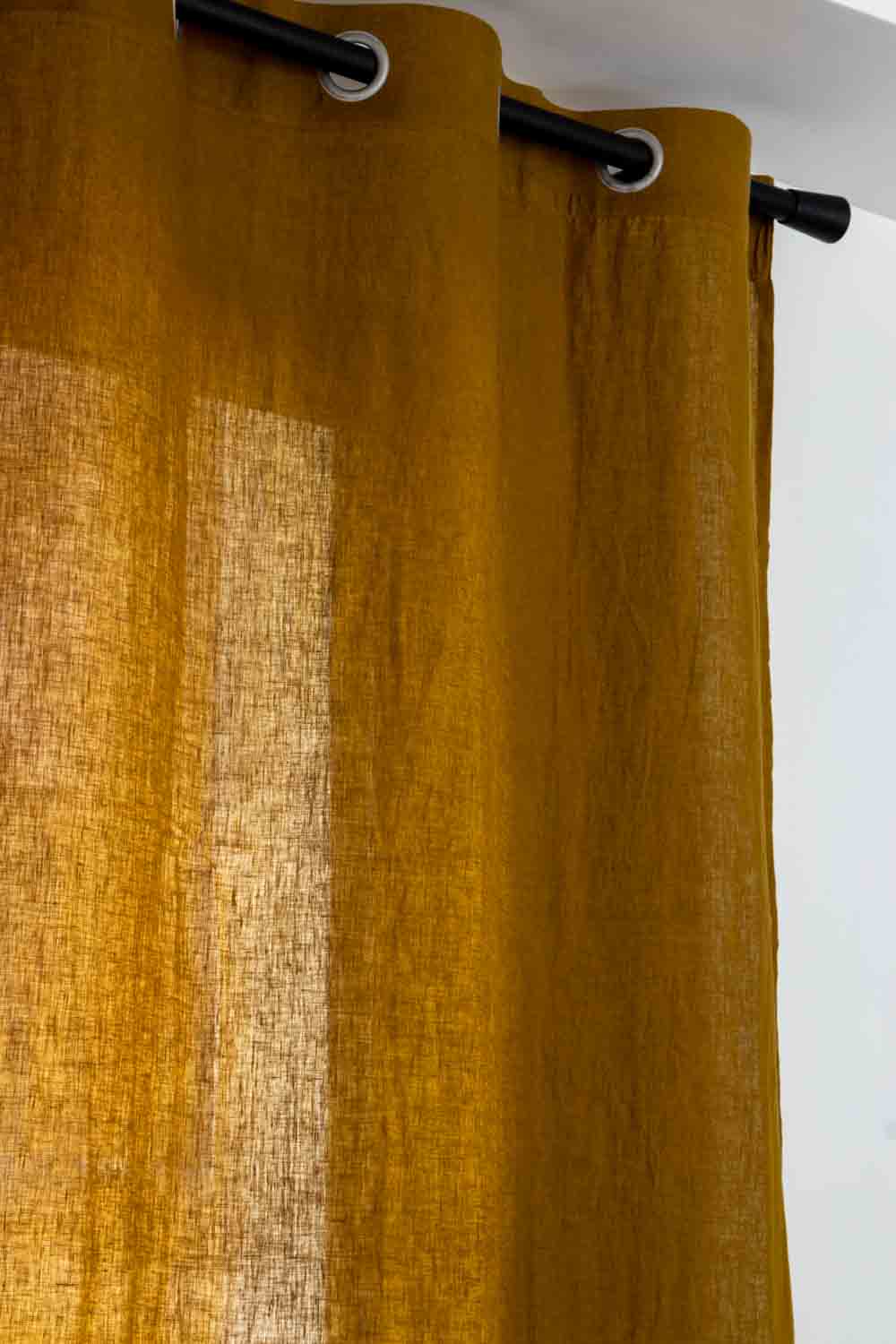 Rideaux en lin lavé Zeff - 140x280 cm - Vivaraise, Bronze