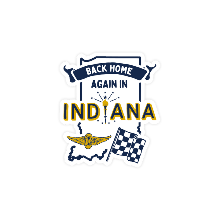 Back Home Again in Indiana Sticker The Shop Indy