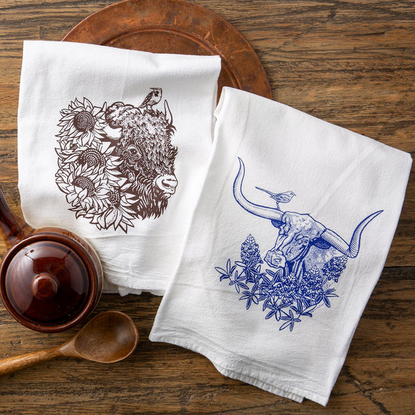 Bee and Hummingbird Kitchen Towel Set - Two Little Fruits