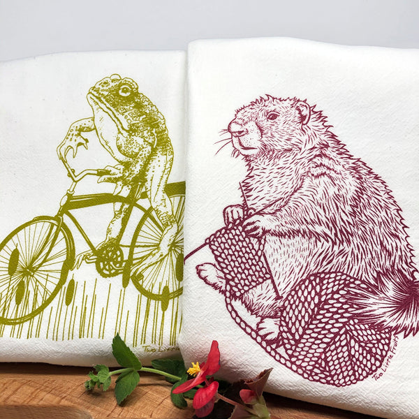 Bison and Grizzly Bear Kitchen Towel Set - Two Little Fruits