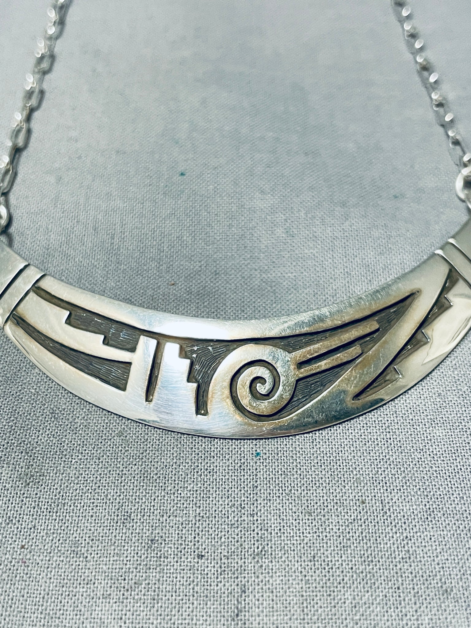 Traditional Hand Carved Native American Hopi Sterling Silver