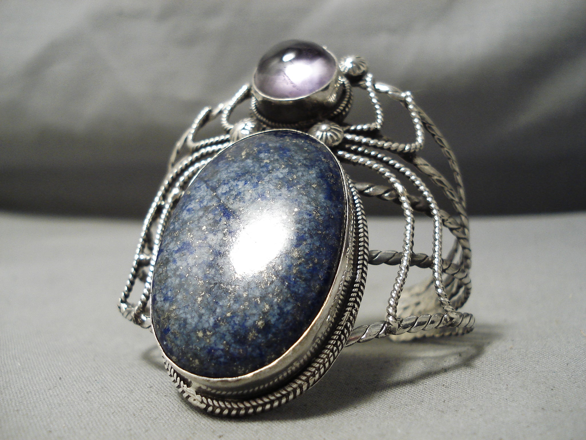 Colossal Vintage Native American Navajo Bug Lapis Amethyst Sterling Si ...