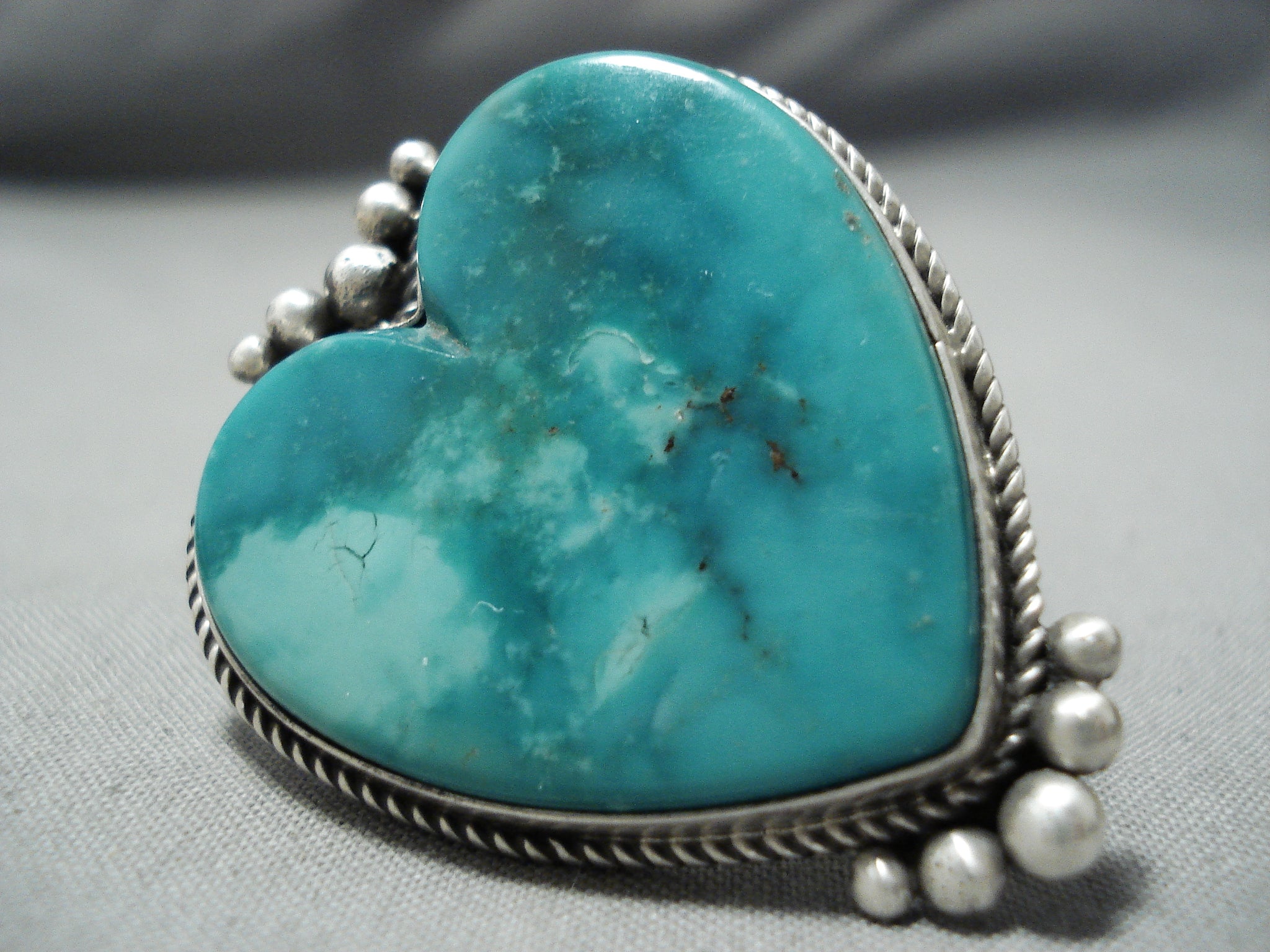 Huge Heart All Love Vintage Native American Navajo Turquoise Sterling ...