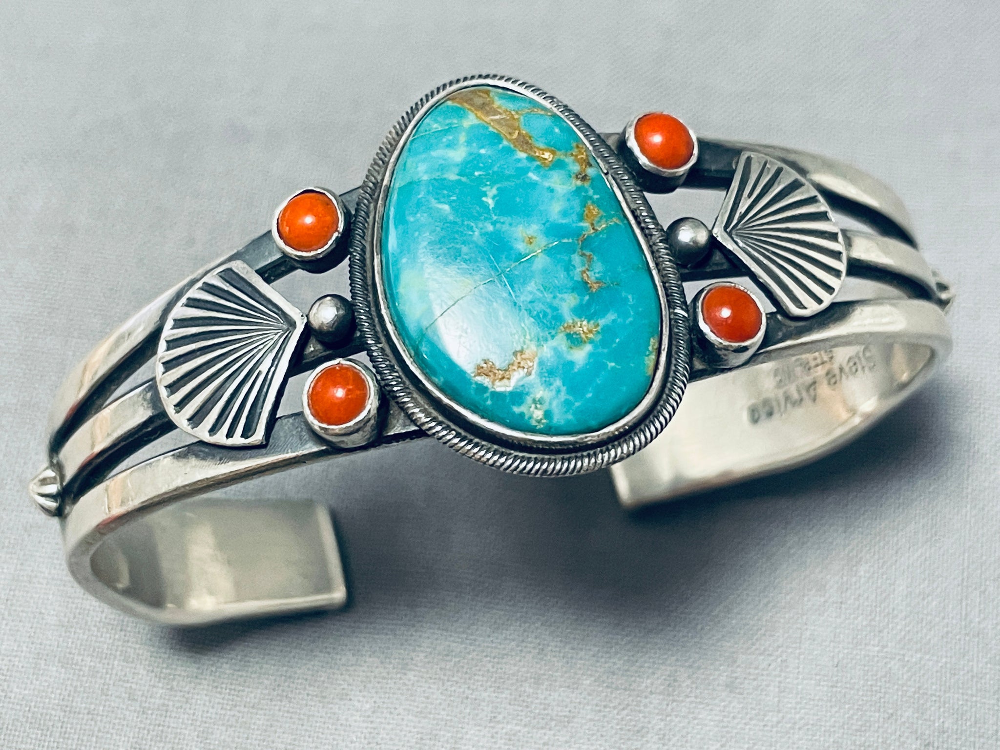 Native American Important Vintage Steve Arviso Turquoise Sterling
