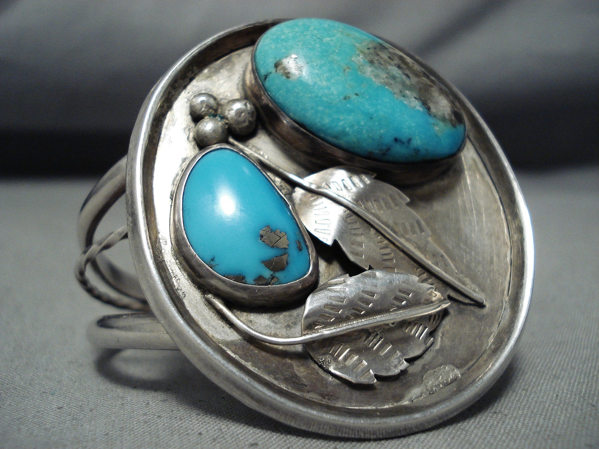 Rare Turquoise Vintage Native American Navajo Old Morenci Sterling Sil ...