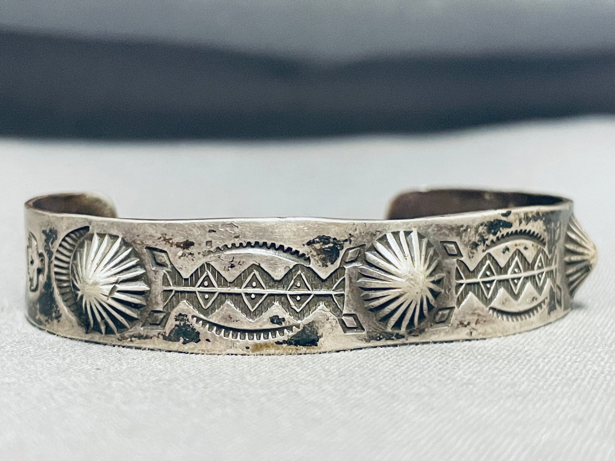 Vintage Native American Navajo Made Multistone Sterling Silver Cuff at  Kachina House