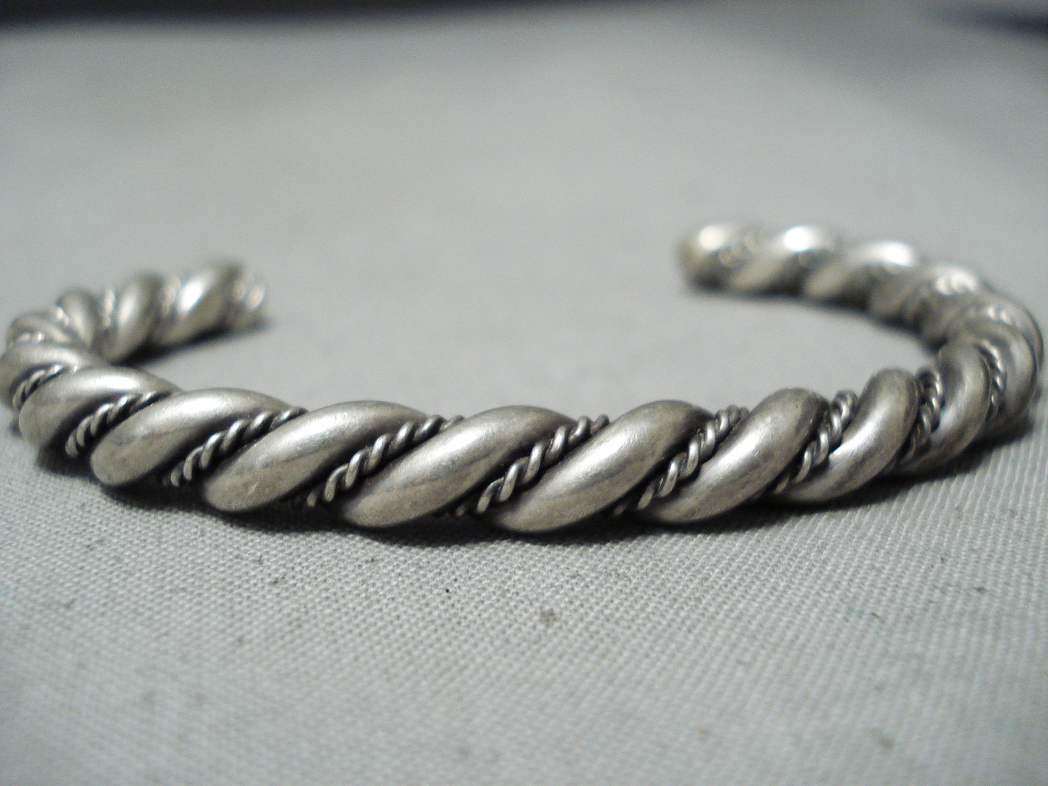 Marvelous Vintage Navajo Sterling Silver Twisted Rope Bracelet Native ...