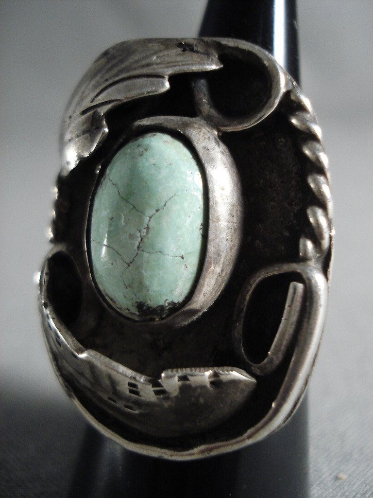 Big Vintage Navajo Cerrillos Turquoise Native American Jewelry Silver ...