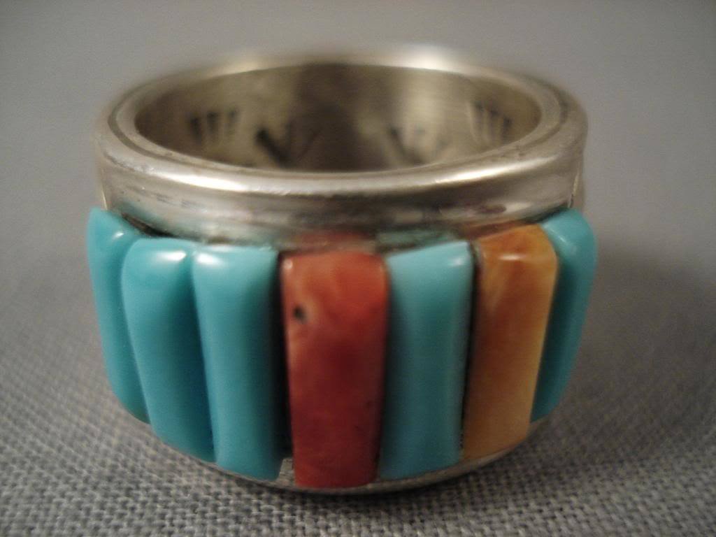 Corn Row Vintage Navajo Ray Adakai Native American Jewelry Silver Ring ...