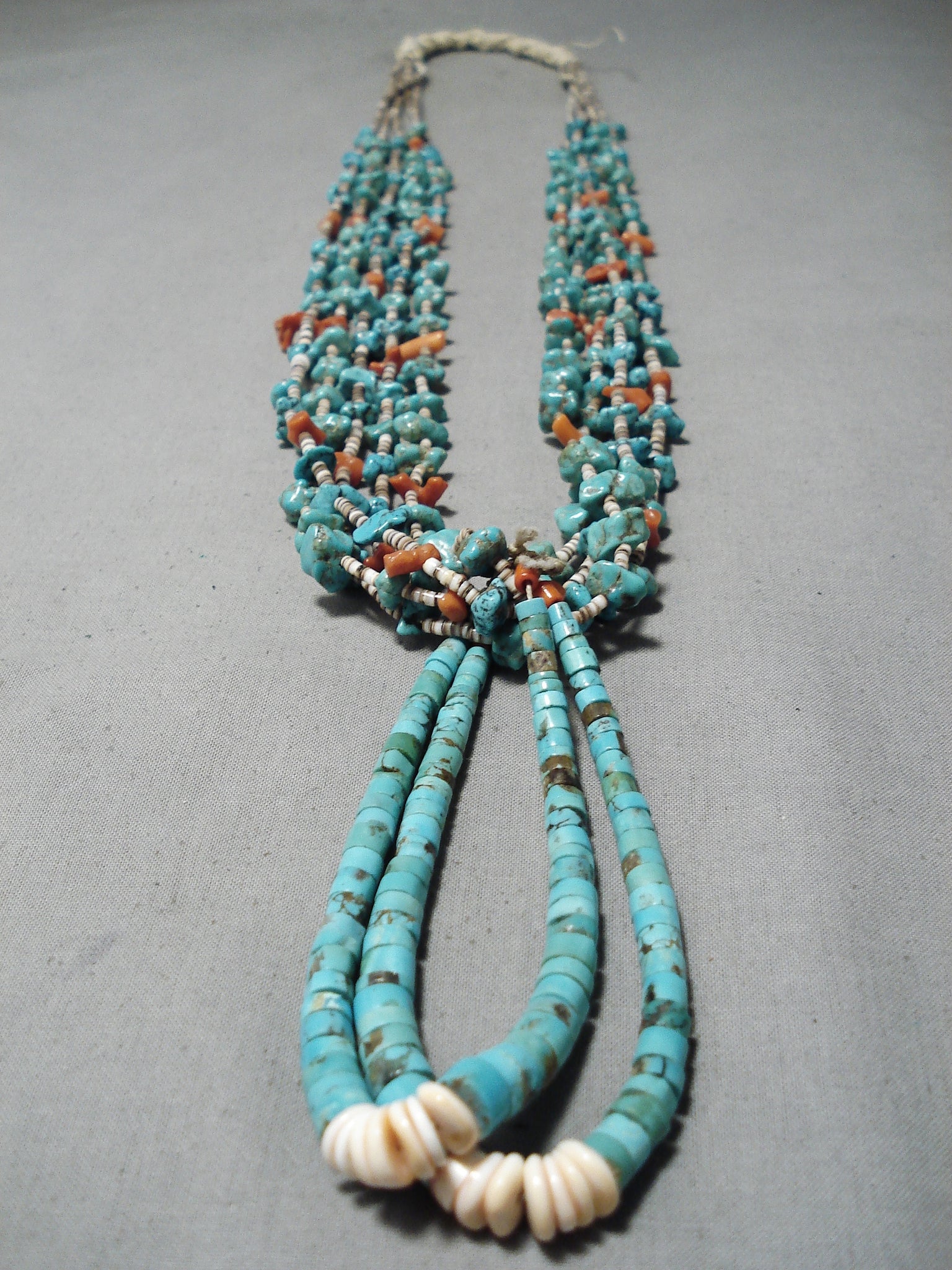 Museum Vintage Native American Navajo Turquoise Coral Jacla Necklace O ...