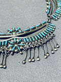 Samson Lucille Bowekaty Vintage Turquoise Sterling Silver Necklace Native American Zuni-Nativo Arts
