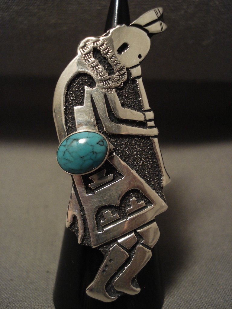 Extremely Rare 'Old Hallmark' Vintage Navajo Thomas Singer Turquoise Native  American Jewelry Silver Ring
