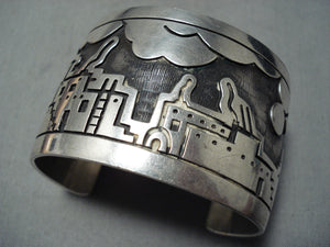 Native American Huge Vintage Hopi Sterling Silver Manuel Hoyungwa