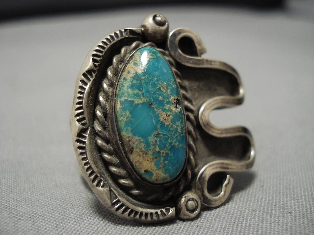 Important Fox Turquoise!! Vintage Native American Navajo Sterling Silv ...