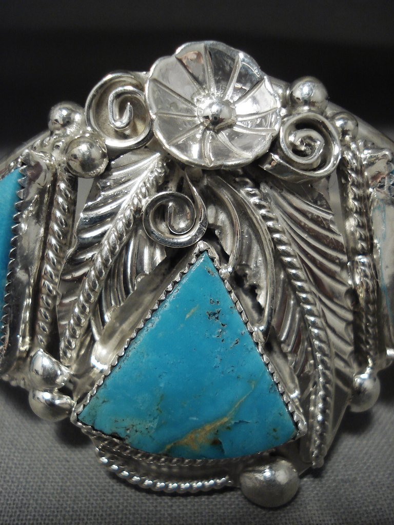 Majestic Navajo 'Triple Triangle Turquoise' Native American Jewelry Si ...