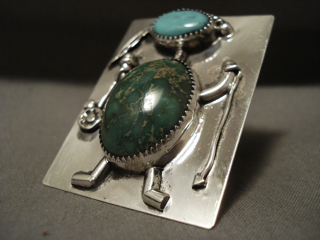 One Of The Largest Navajo Ring- Huge Domed Deming Turquoise Native Ame ...