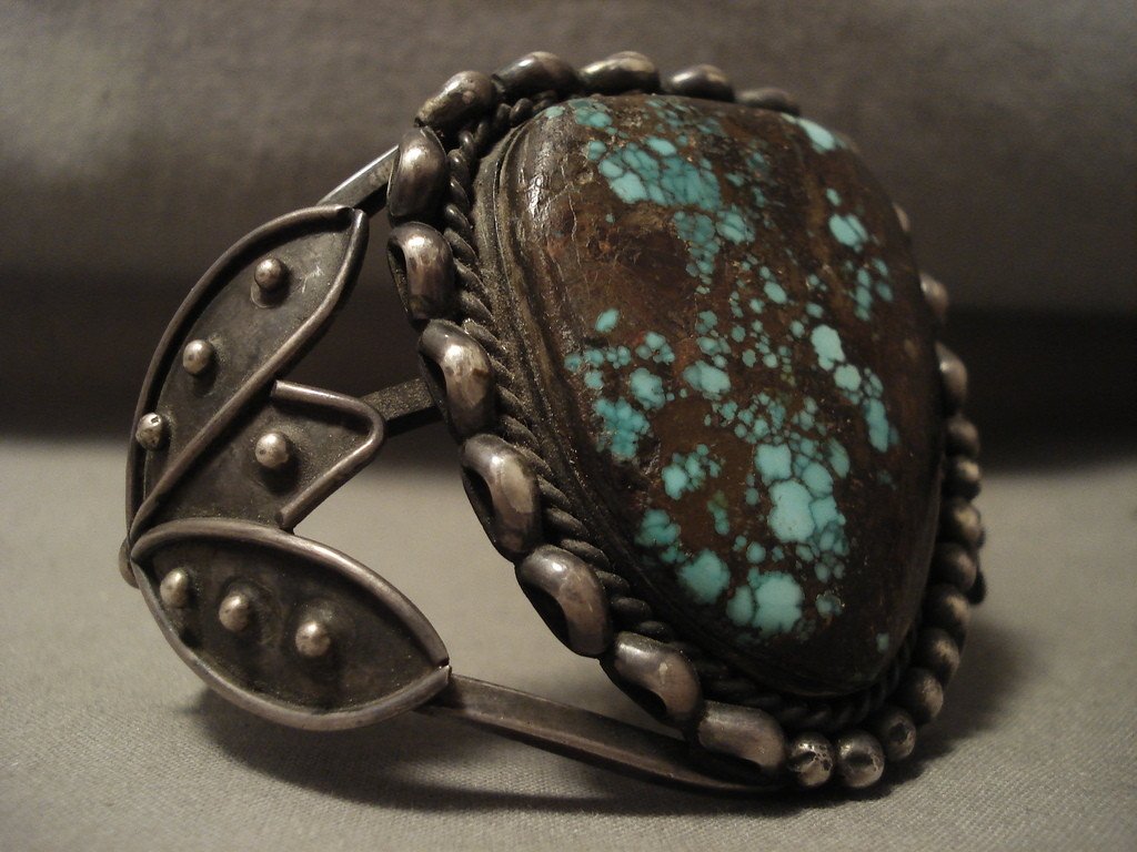 Opulent Vintage Navajo Early 1900's Green Bisbee Turquoise Native Amer ...